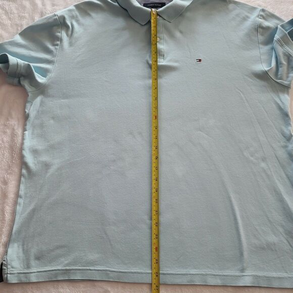 Tommy Hilfiger Polo Shirt Light Blue Custom Fit Men’s Size XXL Embroidered Logo - Picture 5 of 9